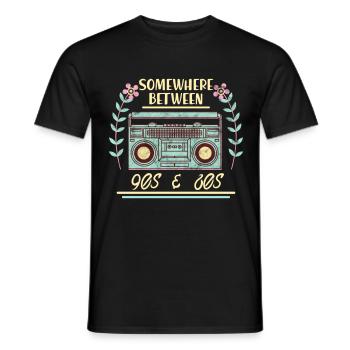 Retro Vintage Radio 80s 90s Gift Cassette - Men's T-Shirt - black - Front - AI Model Male 178 light (178cm)