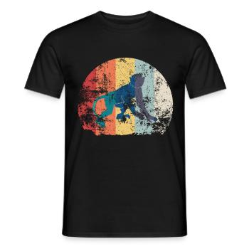 Retro Vintage Affe | Tier 80er 90er Geschenk - Männer T-Shirt - Schwarz - Vorne - AI Model Male 178 light (178cm)