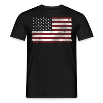 USA Flag Old School - Men's T-Shirt - black - Front - AI Model Male 178 light (178cm)