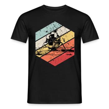Retro Vintage Mondlandung Raumfahrer Astronaut Ufo - Männer T-Shirt - Schwarz - Vorne - AI Model Male 178 light (178cm)