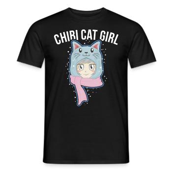 Chibi Katzen Mädchen Anime Senpai Baku Geschenk - Männer T-Shirt - Schwarz - Vorne - AI Model Male 178 light (178cm)