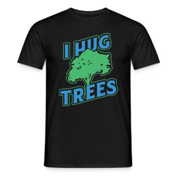 J'embrasse les arbres Chemise drôle pour les amoureux de la nature - T-shirt homme - noir - Devant - AI Model Male 178 light (178cm)