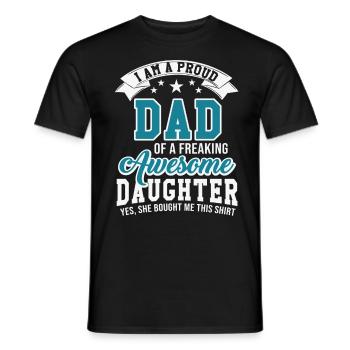 stolzer Vater eine großartigen Tochter - Männer T-Shirt - Schwarz - Vorne - AI Model Male 178 light (178cm)