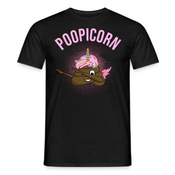Unicorn Poopicorn Feces Pile Funny Geek Gift - Men's T-Shirt - black - Front - AI Model Male 178 light (178cm)
