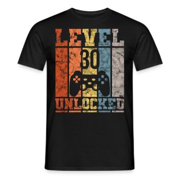 30th Birthday Gamer Gift Retro Vintage Shirt - Men's T-Shirt - black - Front - AI Model Male 178 light (178cm)
