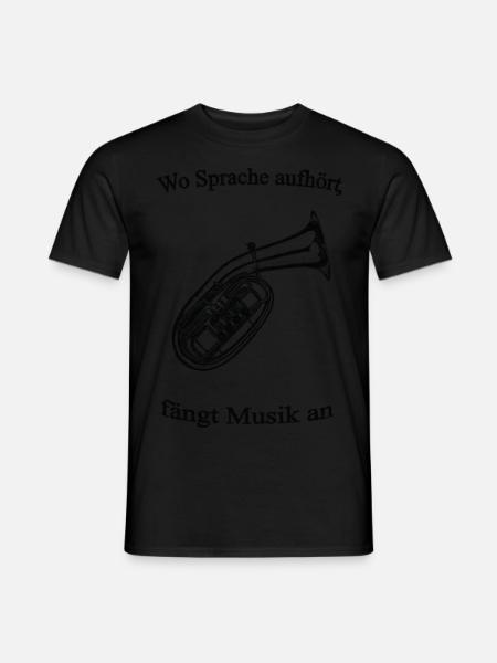 Bariton mit Text sw - Männer T-Shirt - Schwarz