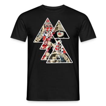 popart streetart autonom grafitti geometrie - Men's T-Shirt - black - Front - AI Model Male 178 light (178cm)
