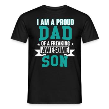 father and son - Men's T-Shirt - black - Front - AI Model Male 178 light (178cm)