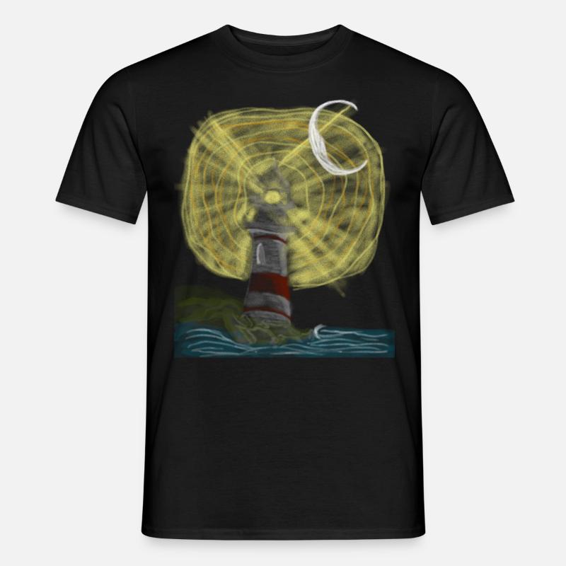 Leuchtturm - Männer T-Shirt - Schwarz