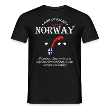 norway land of the fjords - Men's T-Shirt - black - Front - AI Model Male 178 light (178cm)