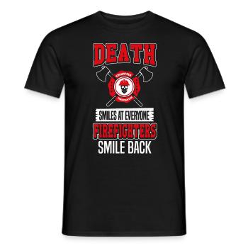 Pompiers volontaires - T-shirt homme - noir - Devant - AI Model Male 178 light (178cm)