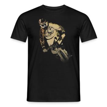Mountain Bike Downhill - Men's T-Shirt - black - Front - AI Model Male 178 light (178cm)