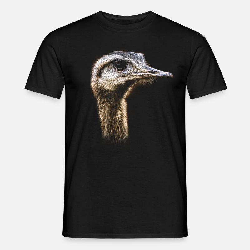 Vogel Strauss - Männer T-Shirt - Schwarz