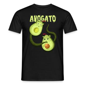 Avocado Vegan Veganer Vegetarier Katzen Geschenk - Männer T-Shirt - Schwarz - Vorne - AI Model Male 178 light (178cm)