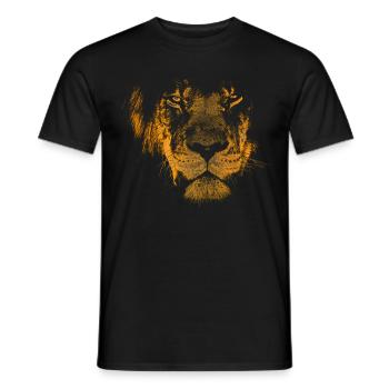 lion head wildcat mane - Men's T-Shirt - black - Front - AI Model Male 178 light (178cm)