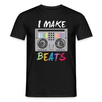 Je fais des beats - DJ Music Electric Mixer Mix - T-shirt homme - noir - Devant - AI Model Male 178 light (178cm)