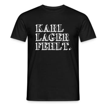Karl Tribute Shirt | Cadeau de légende du chagrin - T-shirt homme - noir - Devant - AI Model Male 178 light (178cm)