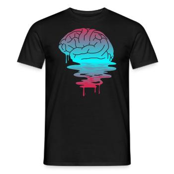 Cerveau cerveau néon cadeau avenir 80 années rétro - T-shirt homme - noir - Devant - AI Model Male 178 light (178cm)