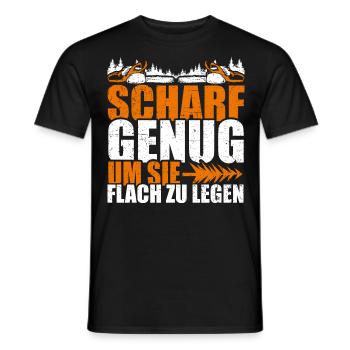 Assez pointu pour poser une scie à chaîne en bois - T-shirt homme - noir - Devant - AI Model Male 178 light (178cm)