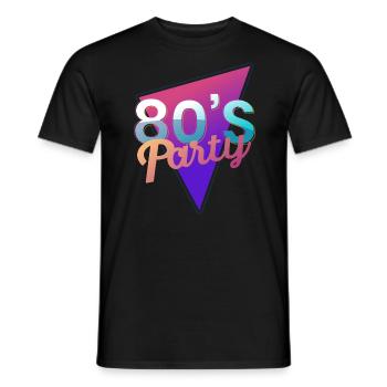 80er Jahre Party Geschenk neon retro vintage Kult - Männer T-Shirt - Schwarz - Vorne - AI Model Male 178 light (178cm)