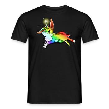 Rabbit - unicorn - Men's T-Shirt - black - Front - AI Model Male 178 light (178cm)