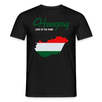 Hongrie - T-shirt homme - noir - Devant - AI Model Male 178 light (178cm)