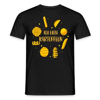 Ich Liebe Kartoffeln T-Shirt Kartoffel Variationen - Männer T-Shirt - Schwarz - Vorne - AI Model Male 178 light (178cm)