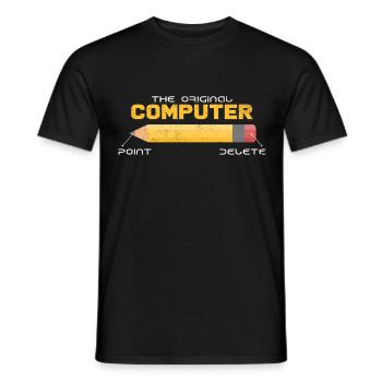 Cool Retro Computer Lustige Sprüche Geschenkidee - Männer T-Shirt - Schwarz - Vorne - AI Model Male 178 light (178cm)
