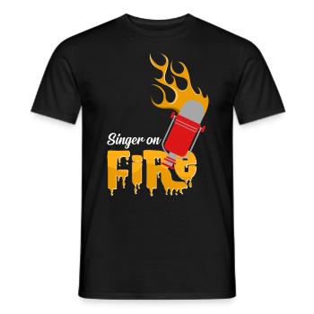 Sänger - Männer T-Shirt - Schwarz - Vorne - AI Model Male 178 light (178cm)