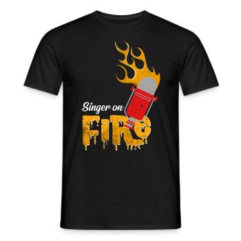 Idée cadeau musical pour le chanteur sur le microphone - T-shirt homme - noir - Devant - AI Model Male 178 light (178cm)