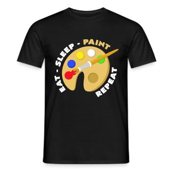 To paint - Men's T-Shirt - black - Front - AI Model Male 178 light (178cm)