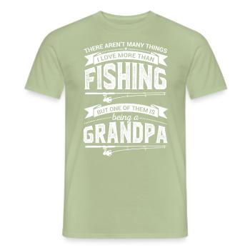 Fishing fishing grandpa grandpa - Men's T-Shirt - sage - Front - AI Model Male 178 light (178cm)