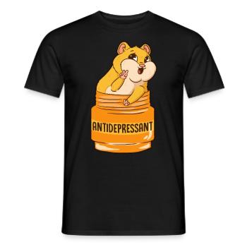 Happy Pills de médecine de hamster de cochon d'Inde - T-shirt homme - noir - Devant - AI Model Male 178 light (178cm)