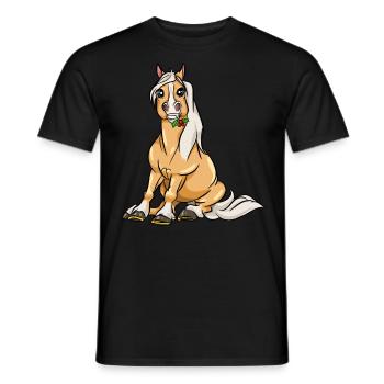 Haflinger horse Cute mare gift - Men's T-Shirt - black - Front - AI Model Male 178 light (178cm)