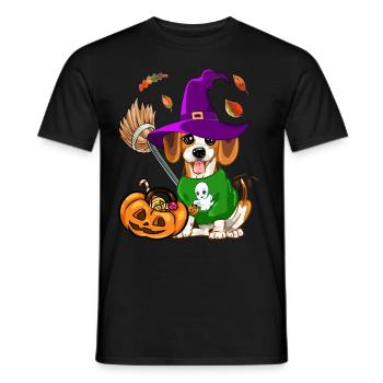 Déguisement d'Halloween Trick Or Treat Beagle Dog - T-shirt homme - noir - Devant - AI Model Male 178 light (178cm)