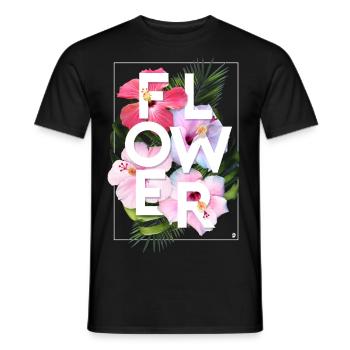 AD Flower - Men's T-Shirt - black - Front - AI Model Male 178 light (178cm)