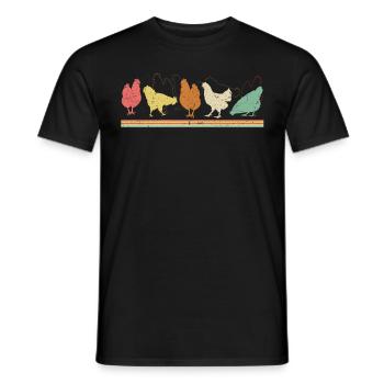 Huhn Hühner Retro - Männer T-Shirt - Schwarz - Vorne - AI Model Male 178 light (178cm)