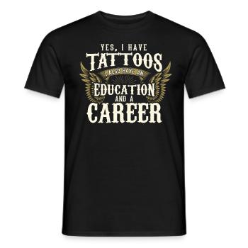 Tattoo Tattoos Tattooed tattoo tattoo artist - Men's T-Shirt - black - Front - AI Model Male 178 light (178cm)