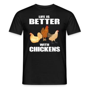 Chicken chickens - Men's T-Shirt - black - Front - AI Model Male 178 light (178cm)
