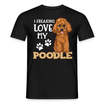 J'aime mon cadeau de chien de caniche de caniche - T-shirt homme - noir - Devant - AI Model Male 178 light (178cm)