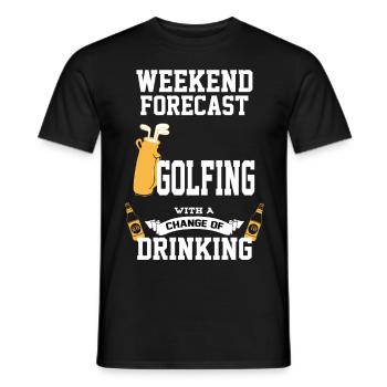 Golfing With A Chance Of Drinking - Men's T-Shirt - black - Front - AI Model Male 178 light (178cm)