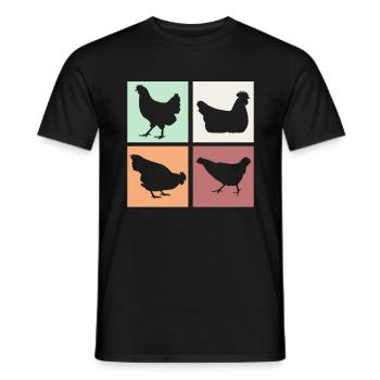 Chicken Chickens - Men's T-Shirt - black - Front - AI Model Male 178 light (178cm)