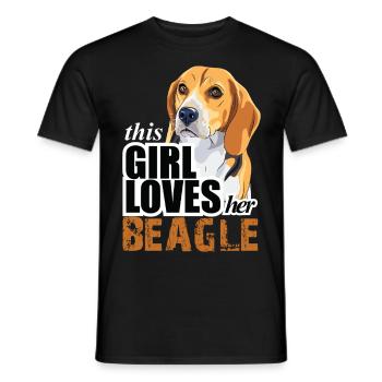 thIs gIrl loves her beagle - Men's T-Shirt - black - Front - AI Model Male 178 light (178cm)