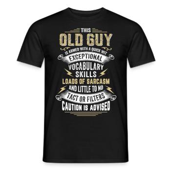 This Old Guy Is Armed With A Quick Wit - Men's T-Shirt - black - Front - AI Model Male 178 light (178cm)