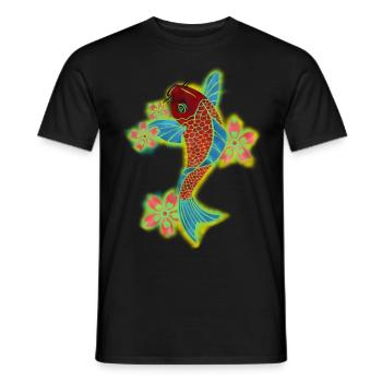 Carpe Japonaise - T-shirt homme - noir - Devant - AI Model Male 178 light (178cm)