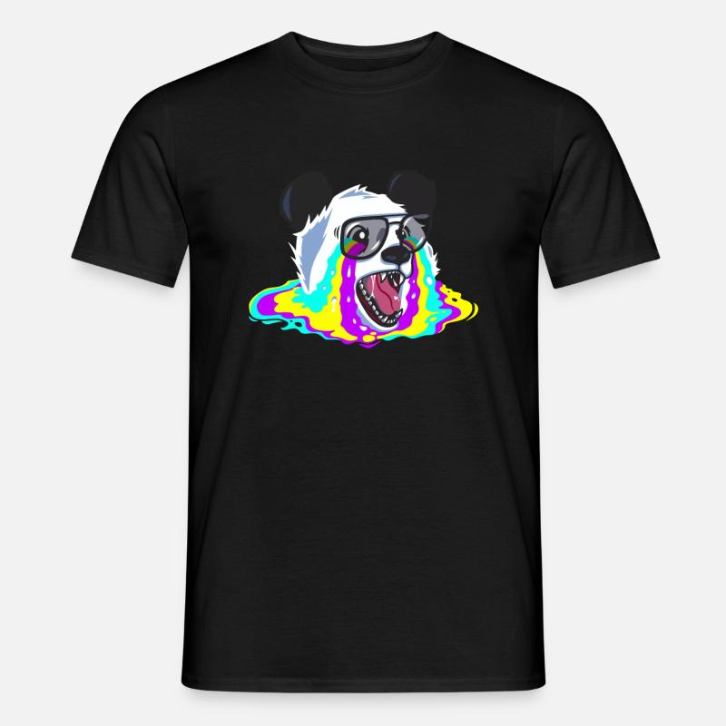 PANDA PSYCHEDELIC - Männer T-Shirt - Schwarz