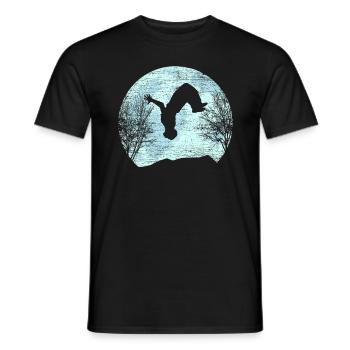Parkour Freeruning Backflip Moon Aktrobatik - Men's T-Shirt - black - Front - AI Model Male 178 light (178cm)