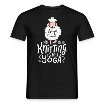 Tricoter des moutons est mon yoga - T-shirt homme - noir - Devant - AI Model Male 178 light (178cm)