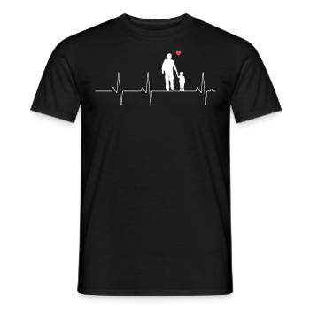 Père et fils rythme cardiaque ECG look partenaire de fréquence - T-shirt homme - noir - Devant - AI Model Male 178 light (178cm)