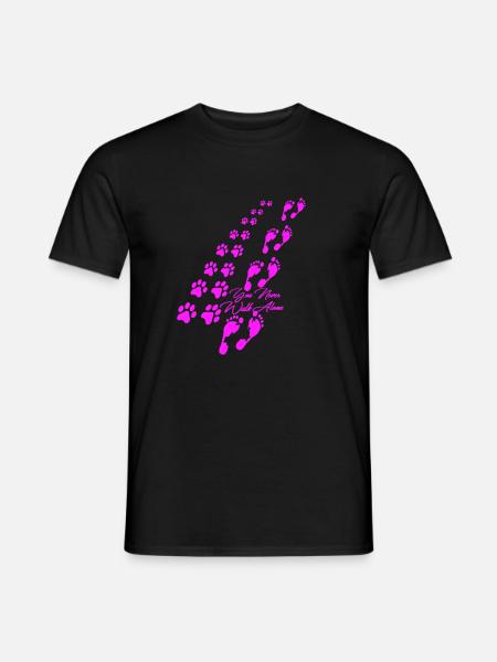You never walk alone Hund - Männer T-Shirt - Schwarz